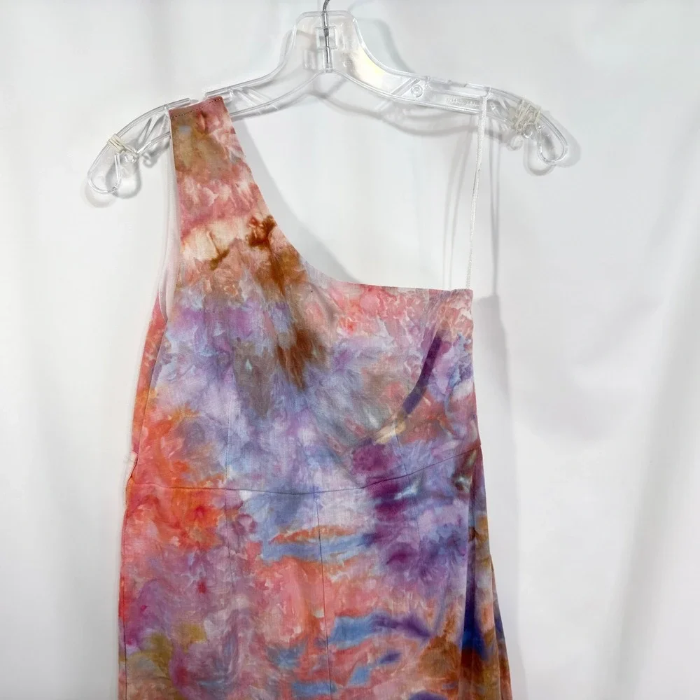 Princess Polly Size 0 Jumpsuit Handmade Tie Dye One Shoulder Wide Leg 988‎